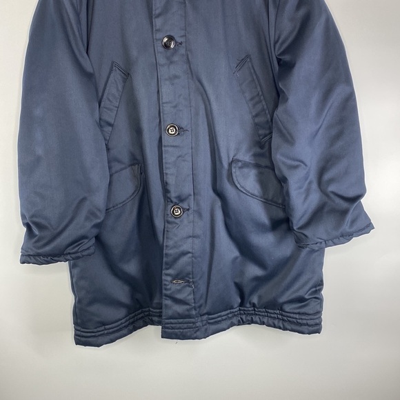 VINTAGE Military B-940 Blue Fur Hooded Puffer Puffy Jacket Men’s XL - Picture 3 of 15